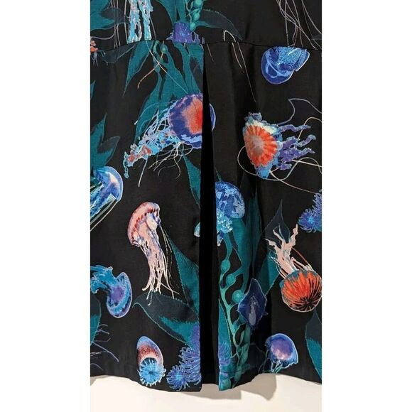 Via Ripatti Designs Jellyfish Button Down Shirt Mens Multicolored Polyester u - Picture 7 of 9